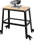 No Sweat Heavy Duty Drill Press Stand With Smooth Rolling Casters And Quick Adjust Platform 700 Lb Capacity Rugged Steel Shop Cart with power saw.