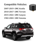 Chevy GMC Cadillac Ford Lincoln Buick Mercury Antenna Delete Cap Cover with compatible vehicles list and SUV in background.