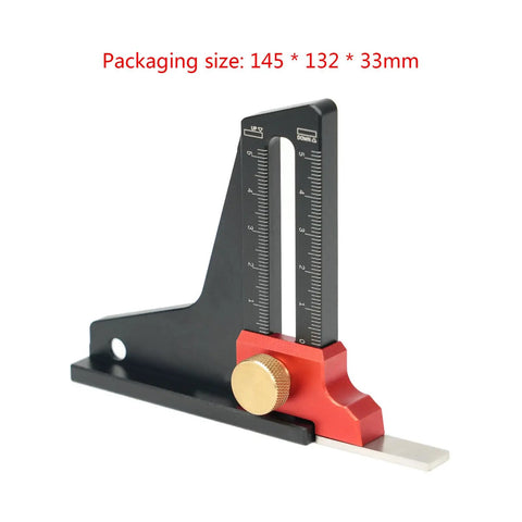 Height Gauge For Woodworking With Aluminum Alloy Body Lockable Digital Height Measuring Tool depicted on white background.