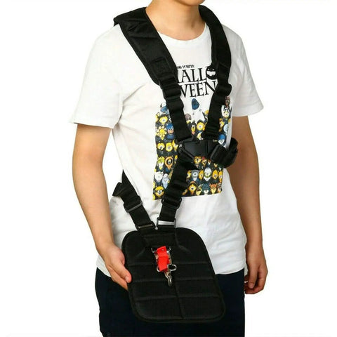 Black Comfort Padded Double Shoulder Strap For Trimmers And Brush Cutters Strimmer Harness For Garden Tools Nylon Belt Fits Brush Cutter Kit