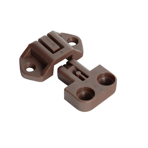 Hardcore Table Alignment Lock And Strike Kit Brown Shade 10 Pack Heavy Duty Cabinet Hardware For Mobile Workbenches showing a brown locking mechanism.