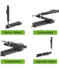 Upgraded Heavy Duty Aluminum Alloy Scribing Tool For Carpentry And Construction with four configurations for accurate layouts.