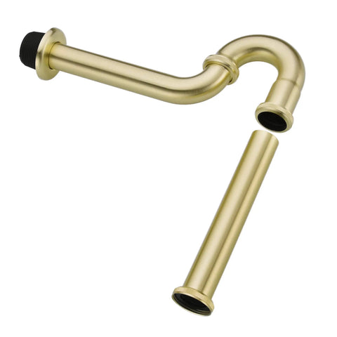 Brass P Trap Kit For Bathroom Sink One Quarter Inch Waste Drain With Flange And Slip Joint Extension Tube
