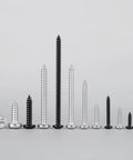 Heavy Duty Size 10 X 1 Inch Pan Head Wood Screws, 120 Pack 304 Stainless Steel Self Tapping Sheet Metal Fasteners displayed in various sizes.