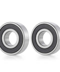 Donepart R16-2RS bearings, 1 in ID x 2 in OD x 1/2 in thick, double rubber-sealed metal ball bearings, 2-pack