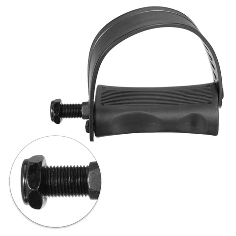 Non Slip Exercise Bike Pedals With Straps Half Inch Spindle, 12.7mm Spindle, Black, Adjustable Toe Straps For Indoor Stationary And Outdoor Cycling
