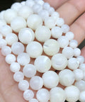 Legit Premium Natural White Pearl Shell Beads For Diy Jewelry Making With Awesome Iridescent Glow And Smooth Round Edges, 4-12mm sizes.