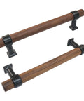 Two Pack Wooden Drawer Pull Handles Set With 128mm Center Hole Spacing, Classic T Bar Design, for Kitchen Cabinets and Dressers