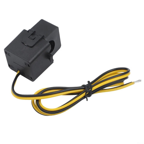 Slick Split Core Current Transformer Clamp With Dead Simple Live Wire Hookup And Bang On Point Five Accuracy For Quick Ev Charger Grid Tracking And Solid 5G Station Power Monitoring, compact design with black housing and yellow wires.