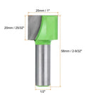 Bottom Cleaning Router Bit Pro Grade With 1/2 Inch Shank Carbide Tipped For Spoilboard Surfacing Planing And Slab Flattening