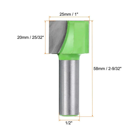 Bottom Cleaning Router Bit Pro Grade With 1/2 Inch Shank Carbide Tipped For Spoilboard Surfacing Planing And Slab Flattening
