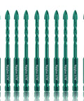Mgtgbao 10pc green 3/16 inch masonry drill bit set