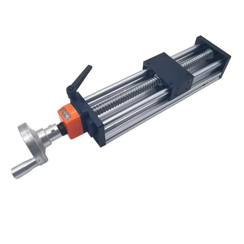Beefy Manual Hand Wheel Linear Motion Stage With 100 200 300 400 500mm Stroke SFU1610 Ball Screw Sliding Table Module For CNC Machines Robotics And Automation Position Counter Included, with hand wheel