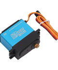 Beefed Up 35Kg Coreless Digital Servo With Fully Waterproof Housing And Heavy Duty Stainless Gears For 1/8 1/10 1/12 Scale RC Cars And Trucks Quick Response with blue aluminum body and wires.