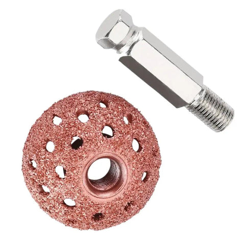 Get This 38mm Tire Repair Grinding Head With Coarse Grit Buffing Wheel And Linking Rod For Serious Tread Prep And Smooth Finish Work On All Your Vehicle Projects Today, featuring a coarse pink grinding head and linking rod.