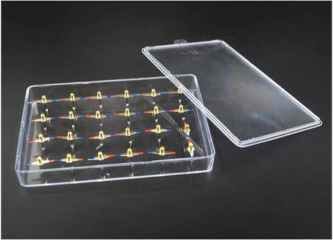 Hands On Magnetic Field Demonstration Plate Kit For Physics Class Transparent Cuboid Teaching Apparatus With 24 Steel Needles