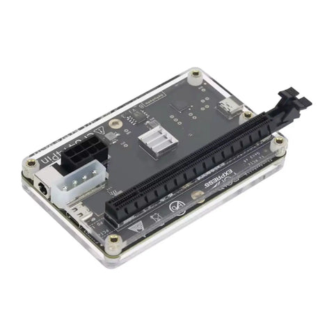 Hot Swappable Egpu Expansion Dock With Fast Usb Charging Cable showing Jhl6340 chip and PCIe slot for graphics card installation.