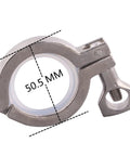 GOVALVE sanitary stainless steel tri-clamp with wing nut for 50.5 mm ferrule; silicone gasket; pack of 2, front view