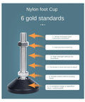 Adjustable Furniture Legs Four Pack Featuring M8 To M16 Threads Swivel Leveling Feet And Round Antislip Cushion Bottom for stable support.