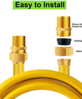 Brass One Half Inch CSST To NPT Pipe Fitting Kit Four Pack Natural Gas Quick Connect Adapters For Grills components overview