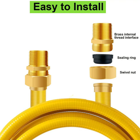 Brass One Half Inch CSST To NPT Pipe Fitting Kit Four Pack Natural Gas Quick Connect Adapters For Grills components overview