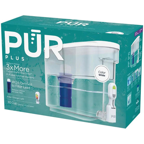 Lead Reducing Water Filter Dispenser With WQA Certified Filter And 30 Cup Capacity in packaging