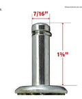 Side view of 7/16-inch stem from 3-Inch Swivel Stem Caster With Non-Marking TPR Rubber Wheel for furniture and equipment