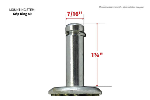 Side view of 7/16-inch stem from 3-Inch Swivel Stem Caster With Non-Marking TPR Rubber Wheel for furniture and equipment