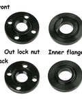 Heavy Duty Angle Grinder Flange Replacement Set With 5/8-11 Thread Nuts And Backing Plates includes two flanges and two locking nuts.