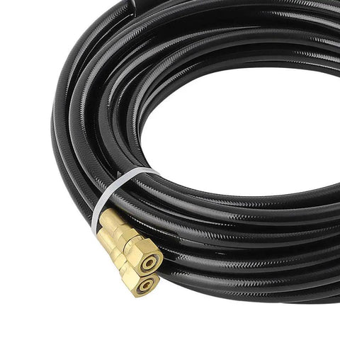 Coiled Heavy Duty Hydraulic Steering Hose Set 2 Pack 20 Feet Each Direct Replacement For Marine Steering Systems with stainless fittings