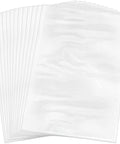 Straight Fire 100 Pack Heavy Duty Heat Shrink Wrap Bags 10 X 14 Inches Crystal Clear Odorless POF Film Covers stacked neatly.