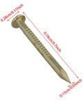 Close-up of a single antique round head brass copper mini nail, 2.8x18mm, highlighting 200 Pcs Antique Round Head Brass Copper Mini Nails For Furniture Hinges Boxes And Craft Projects 2.8x18mm Easy To Install Great For DIY Vintage Vibe And Timeless Finish.