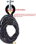 Beefy Heavy Duty Garden Hose Holder For 50Ft And 25Ft Expandable Hose, black steel wall mount with faucet attachment, 2.36 inches diameter