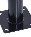 Bottom view of the Badass 24 Inch Steel Garage Safety Bollard Wall Defender Pipe Guard With Pre Drilled Mounting Holes in matte black.