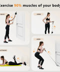Portable Cable Strength Trainer With Three Resistance Modes And Fan Cooled Power Pump For Home Or Travel Workouts in action targeting back, arms, legs, and buttocks.
