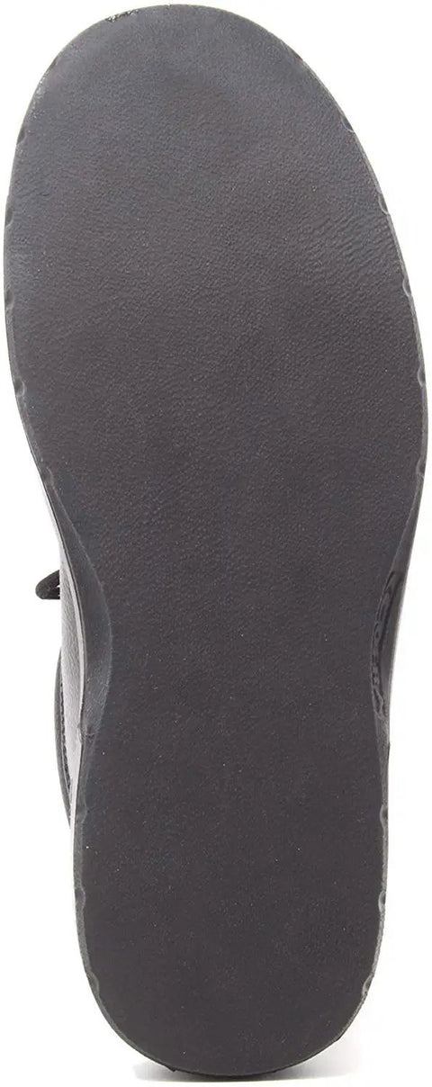 Sole view of Asphalt Ready Safety Boots With Electrical Hazard Protection, Heat Defender Rubber Sole, Breathable Weatherproof Leather Upper, Size 9 Black
