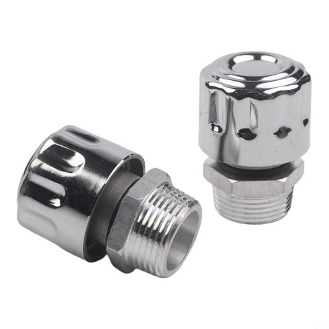 Solid NPT Threaded Breather Cap Reducer For Hydraulic Oil Tank Vent Filter 40 Micron Filtration showing chrome design and threaded fitment.