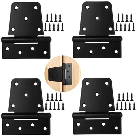 Dang Tough Heavy Duty Gate Hinges With Smooth Self Closing Springs And No Sweat Mounting Hardware on black background.