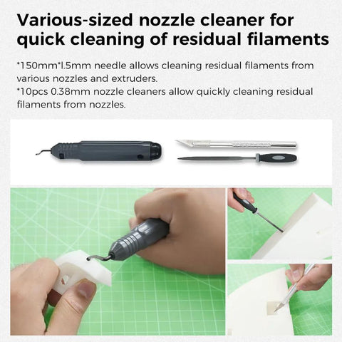 Creality 3D Printer Tools Kit, 74 pcs; assorted nozzle cleaning needles, cutters, scrapers for all FDM printers