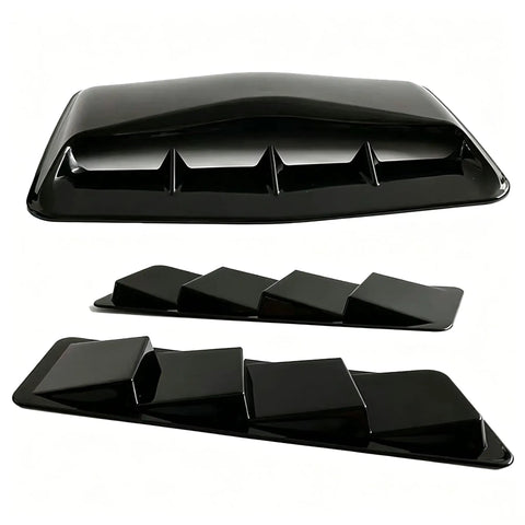 High Performance 3D Aerodynamic Hood Vent Cover For Tesla Cybertruck Sports crisp three-piece black design with diversion grooves