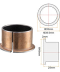 Flanged Sleeve Bearing 35mm Bore 39.5mm OD 25mm Length 48mm Flange Diameter 2mm Flange Thickness Wrapped Oilless Bushings