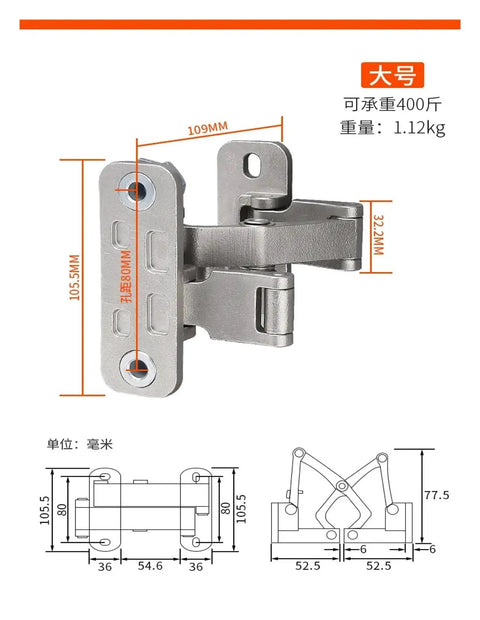 Stainless Steel Stone Door Hinge Hidden Open Invisible Concealed Hinge With Adjustable Fit For Fire Hydrant Box And Well Doors