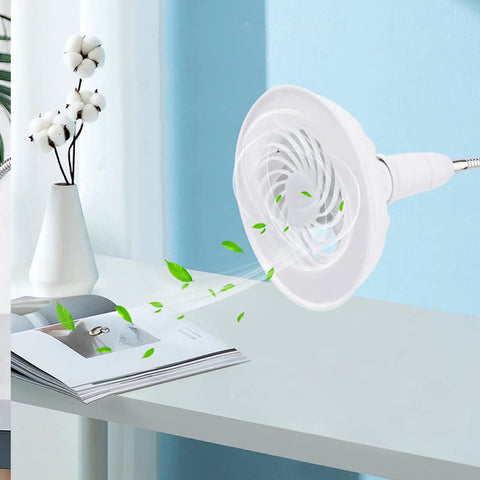 E27 Ceiling Fan with LED Light 5-Blade Modern Lamp 5.79inch Fan Lamp Adjustable Speed with E27 Lamp Head AC85V-265V blowing soft wind.