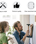 Man using hammer on wall, child holding frame; Heavy Duty Self Drilling Drywall Anchors Kit With Screws Size Eight One And One Quarter Inch 100