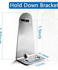 Heavy Duty Metal Blinds Hold Down Brackets Silver Door Bottom Clip Kit With Screws Fits Horizontal Window Shades displayed with dimensions.