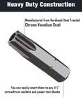 Rotation 14-piece tamper-resistant Torx bit set; chrome vanadium steel, 1/4-inch hex shank