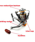 Freshwater And Saltwater Spinning Reel With CNC Alloy Line Cup 2000 Size 5.2 To 1 Gear 22 Lb Max Drag Smooth Casting