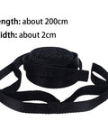 2 Pack Hammock Straps Set 200cm No Stretch Suspension Straps For Tree Hanging Outdoor Camping Hiking Yoga And Luggage Racks Easy Adjustable Quick Attach - close-up of rolled black straps showing length and width dimensions