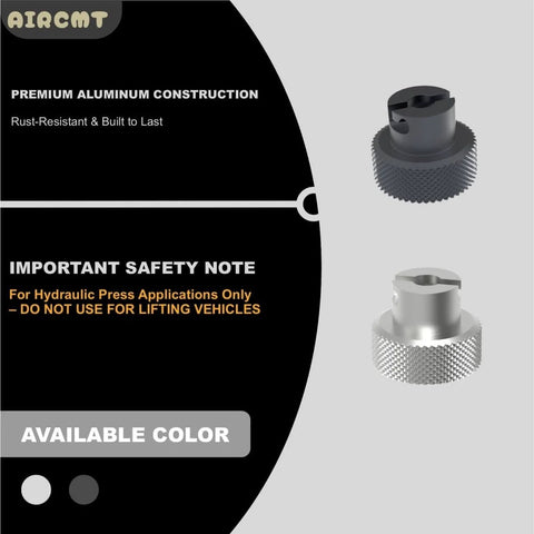 Aluminum Alloy Knob For Hydraulic Bottle Jack Valve Release Screw Compatible With Hydraulic Bottle Jacks And Mandrel Presses Three Eighths Inch Diameter Includes Set Screw And Allen Wrench Gray on display
