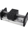 Precision Linear Motion Guide Actuator With Hand Wheel For CNC X Y Z Axes, 100mm Stroke aluminum alloy linear stage view from side.